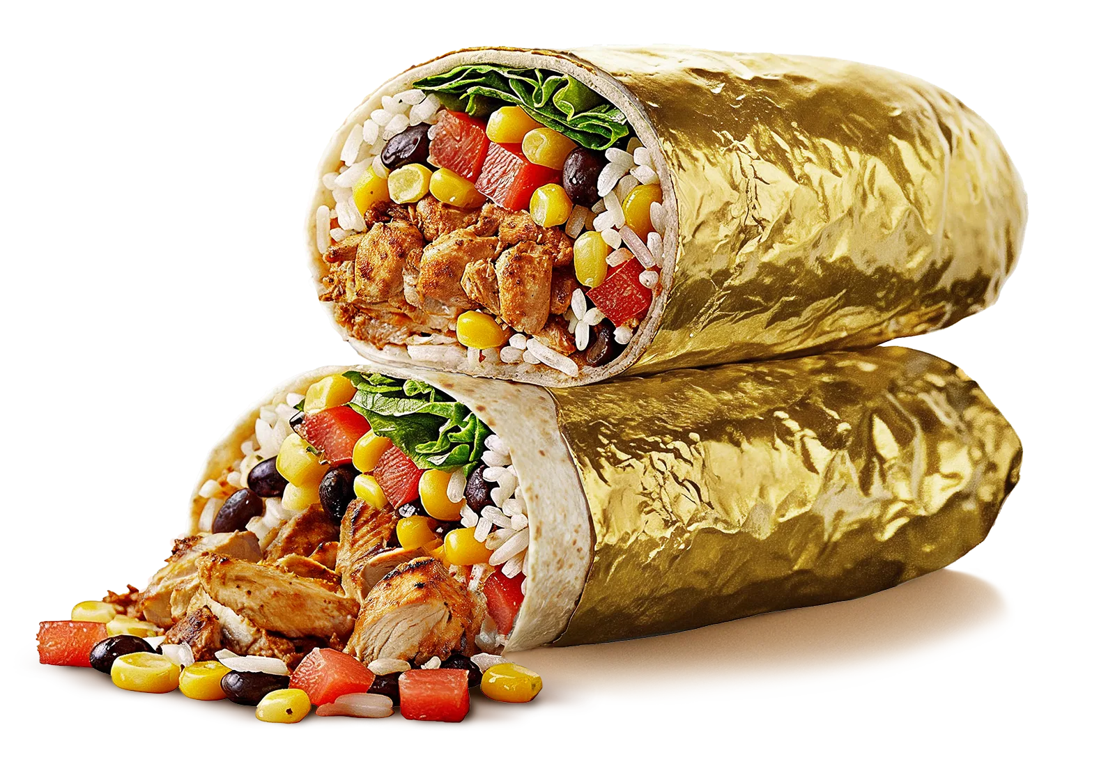 Grande achiote piletina burrito